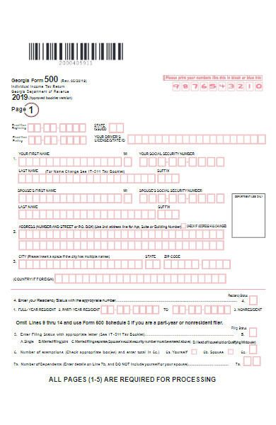 individual income tax return form example