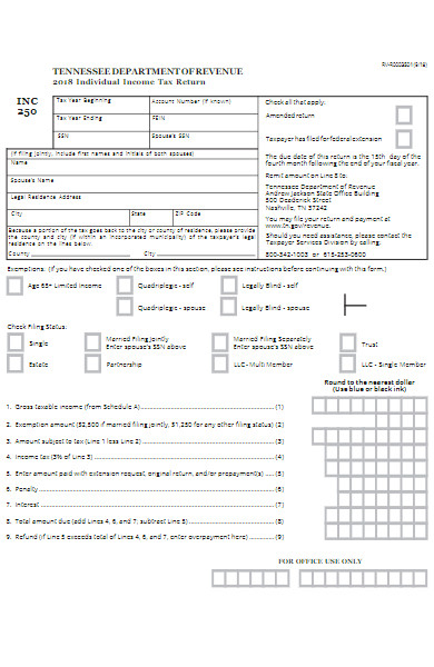 individual income tax return forms