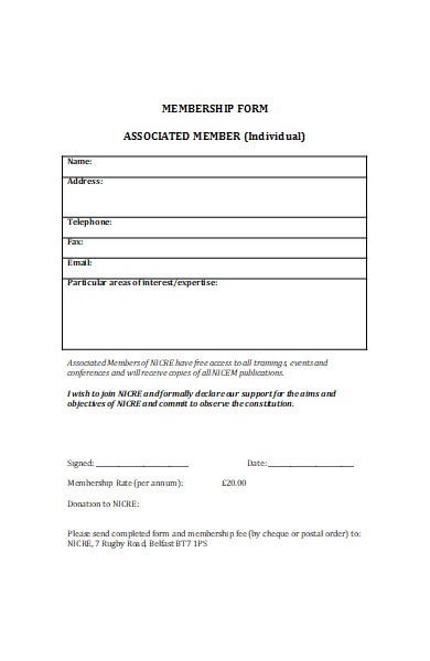 individual membership form