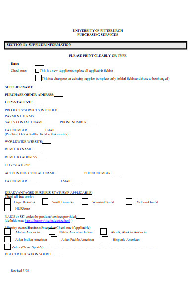 individual supplier verification form