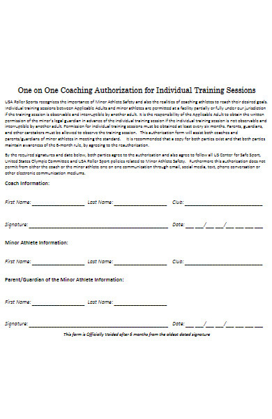 individual training authorization form
