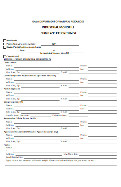 industrial permit application form