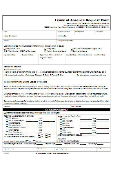 leave of absence request form
