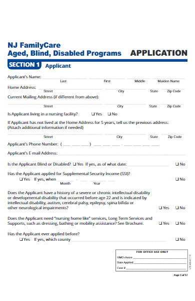 medicaid family care application form