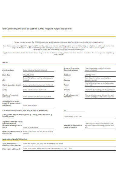 medical education program application form