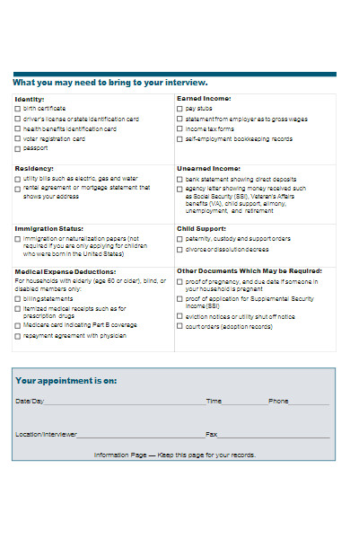 medical services apploication form