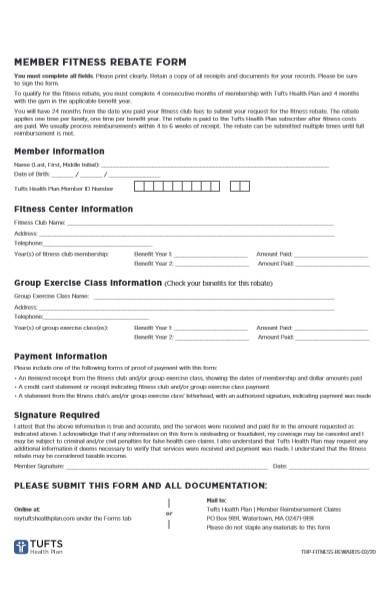 member fitness rebate form