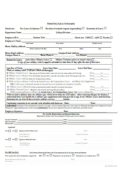 military leave request cancel form