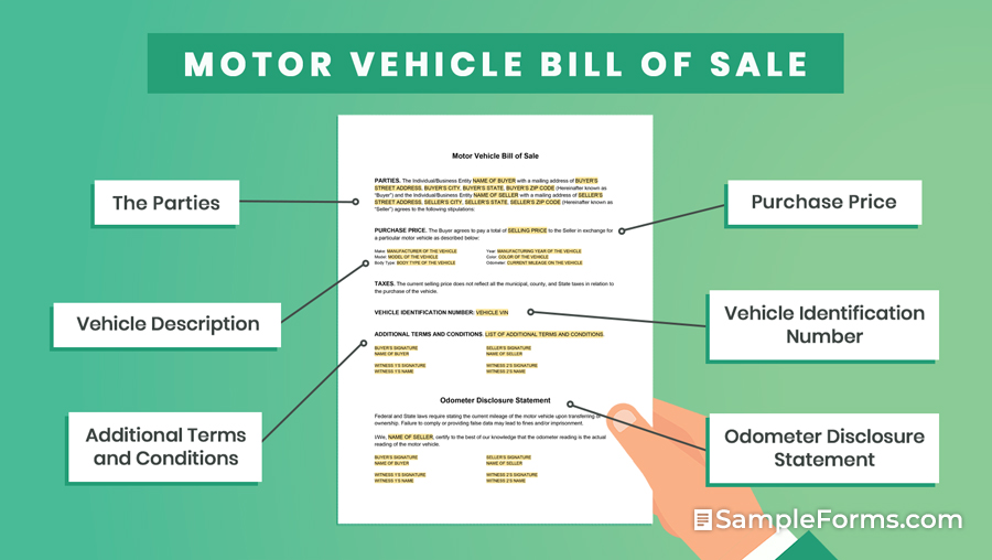 FREE Motor Vehicle Bill of Sale [PDF, WORD]