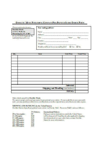 FREE 50+ Music Forms in PDF | MS Word | MS Excel