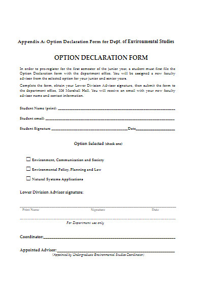 FREE 50+ Option Forms in PDF | MS Word | MS Excel