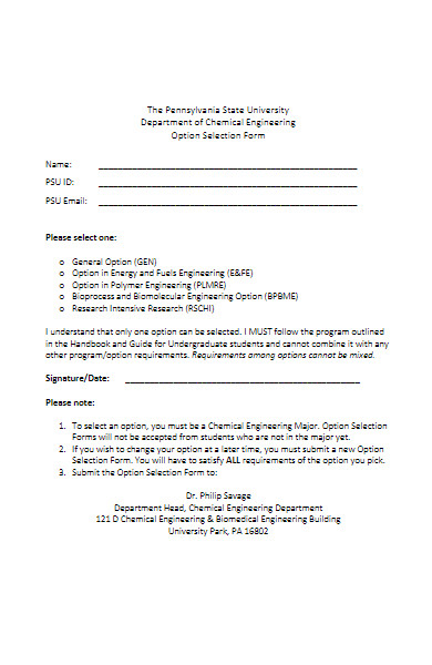 FREE 50+ Option Forms in PDF | MS Word | MS Excel