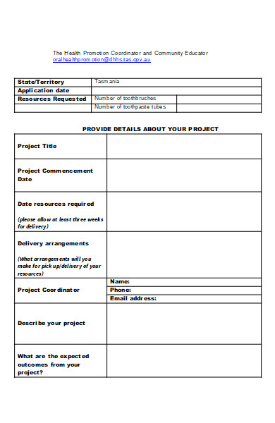 oral health taskforce application form