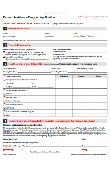 patient assistance program application form