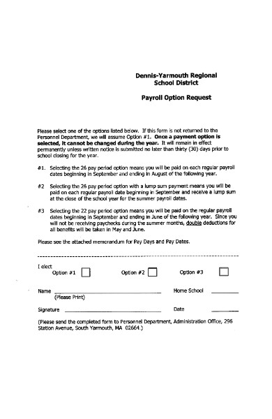 payroll option request form