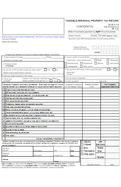 personal property tax return form