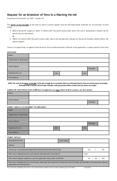 planning permit form