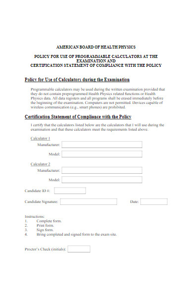 policy calculator form