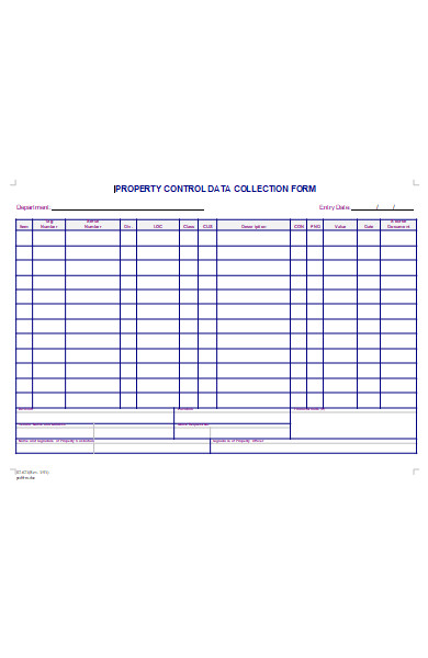 property control data collection form