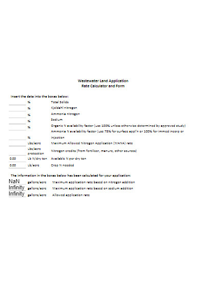 rate calculator form