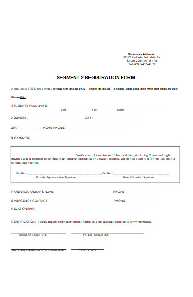 registration form example