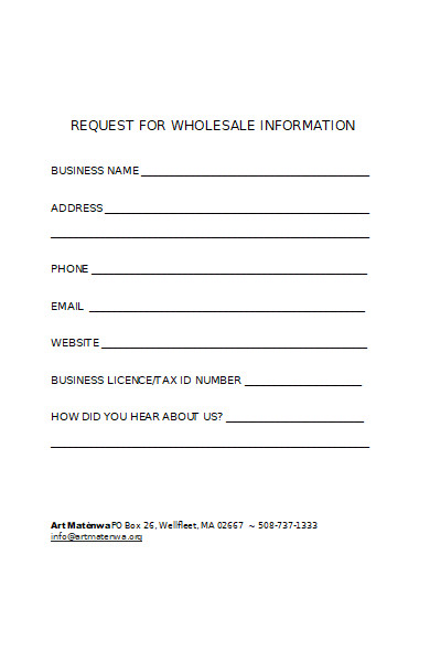 request form for wholesale information