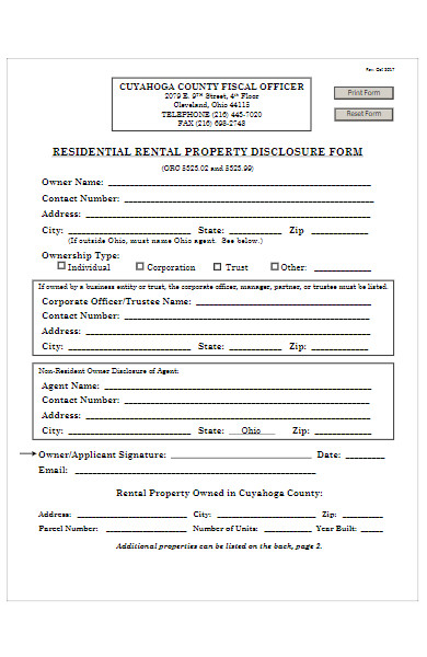 residential rental property disclosure form