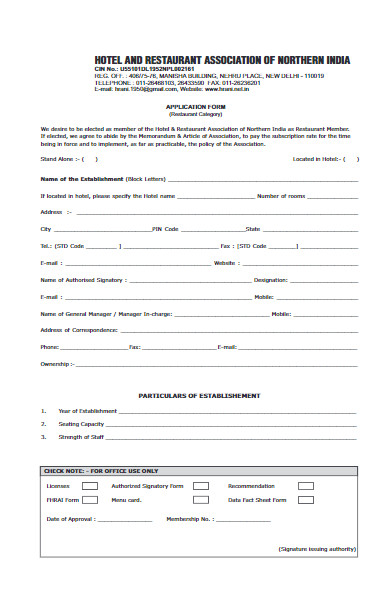 FREE 30+ Restaurant Forms in PDF | MS Word