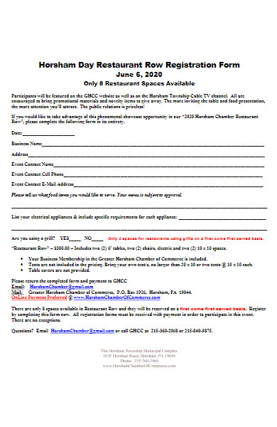 FREE 30+ Restaurant Forms in PDF | MS Word