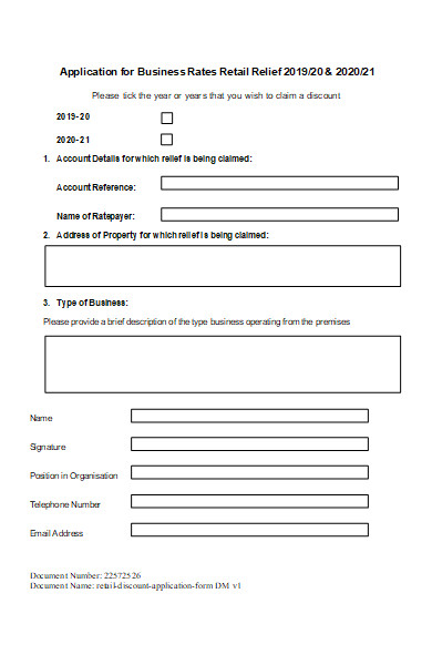 retail discount application form