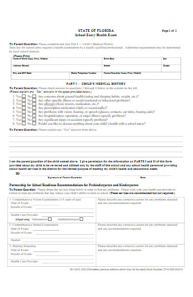 FREE 50 Examination Forms In PDF MS Word