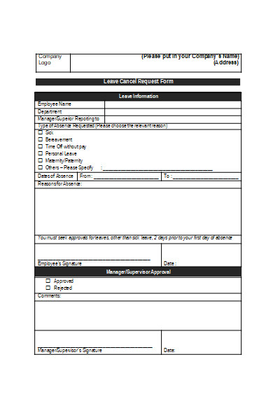 FREE 18+ Leave Cancellation Forms Download – How to Create Guide, Tips