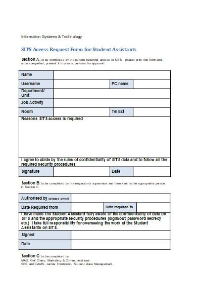 student assistant accept request form