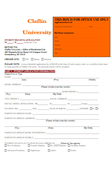 student roommate application form