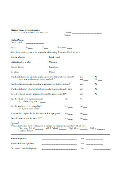 student withdrawal application form