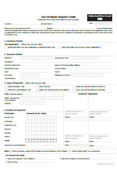 tax payment request form