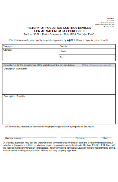 tax value form