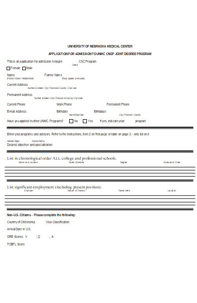 university joint degree application form