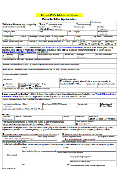 vehicle title application form example