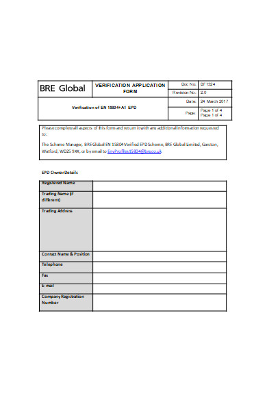 verification scheme application form