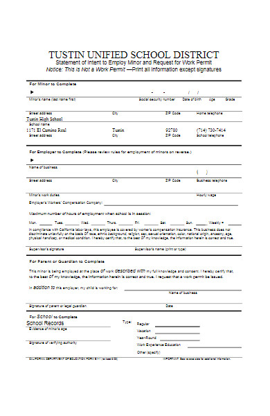 work permit request form