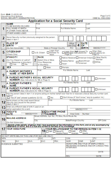 application for social security form