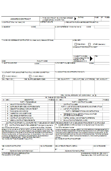 award contract application form