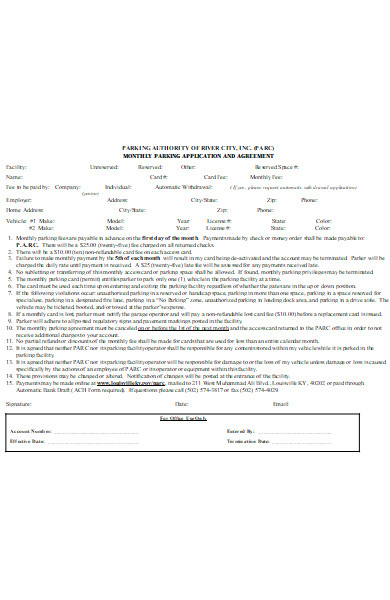 basic monthly parking permit application form