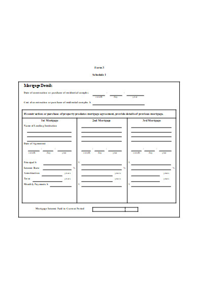basic mortgage details form
