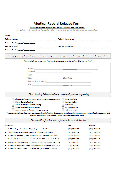 certification of medical record form