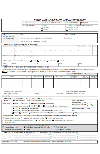child care patient authorization form