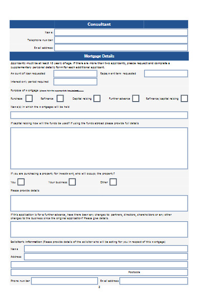 commercial mortgage application form