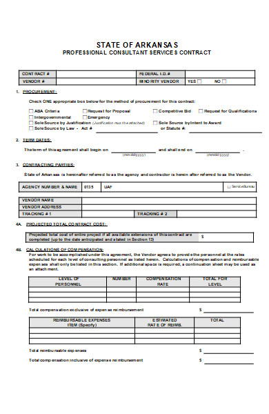 consulntant contract application form