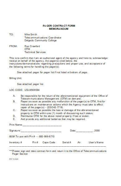 contract application form format